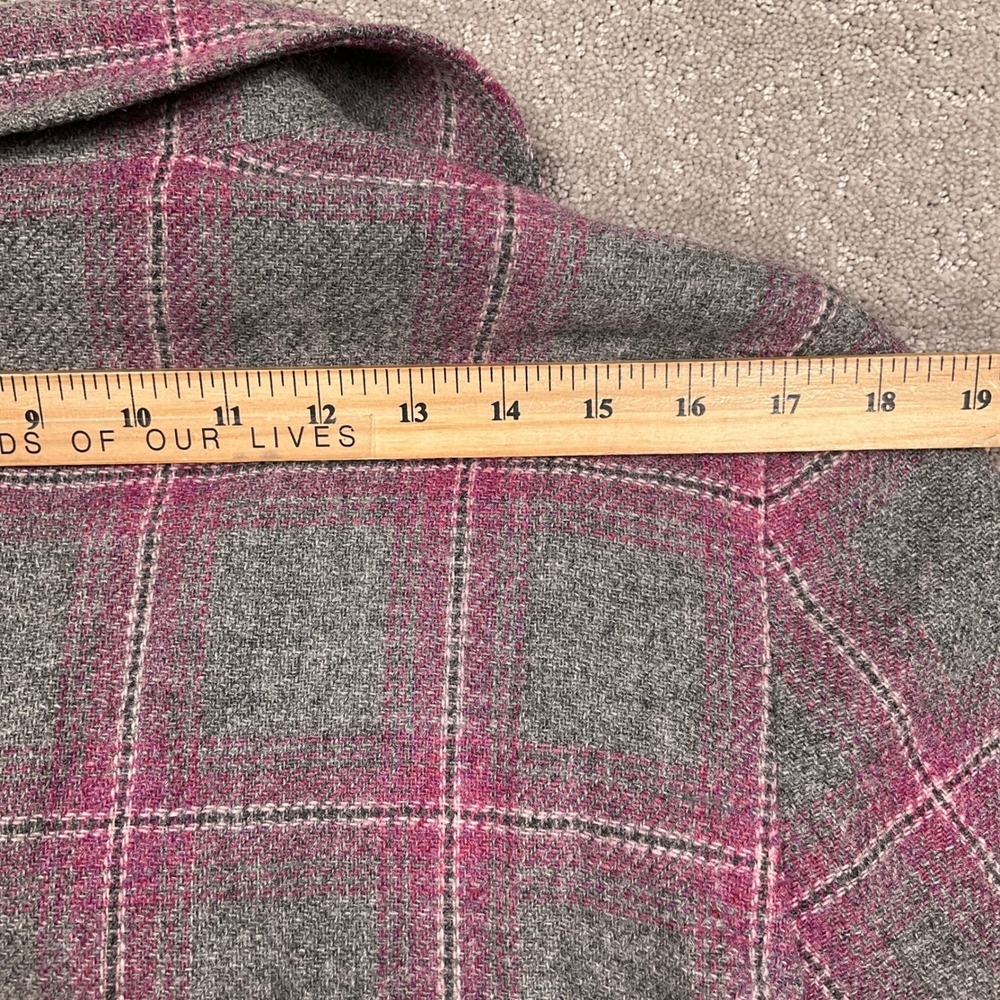 Talbots Skirt Suit Womens 16 Gray‎ Magenta Pink Plaid Heritage Office Tweed VTG - Picture 9 of 16